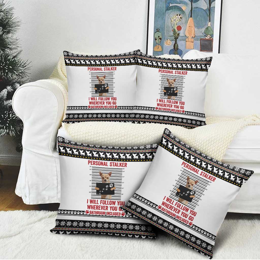 Chihuahua Personal Stalker Christmas Pillow Cover Xmas Holiday Patterns - Wonder Print Shop