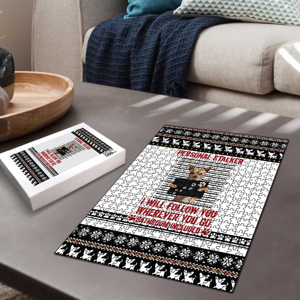 Chihuahua Personal Stalker Christmas Puzzle Xmas Holiday Patterns - Wonder Print Shop