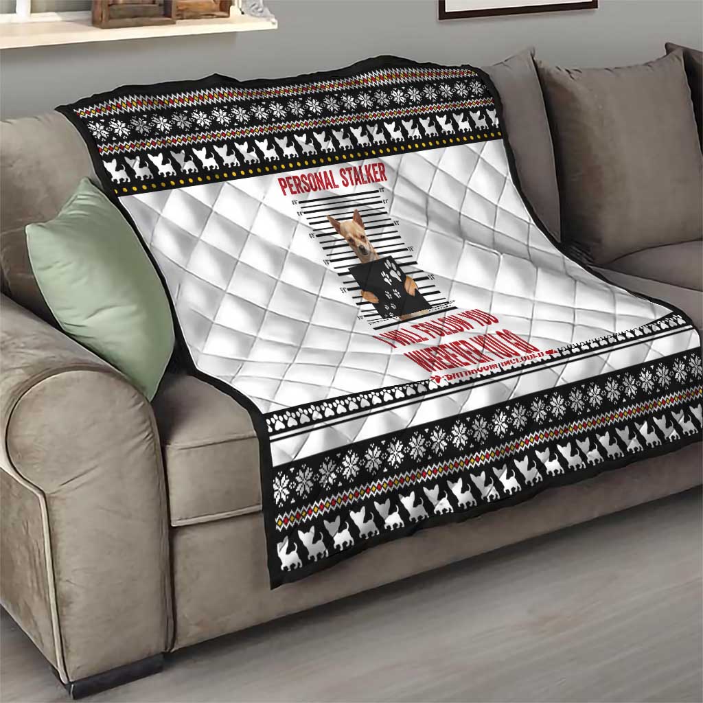 Chihuahua Personal Stalker Christmas Quilt Xmas Holiday Patterns - Wonder Print Shop