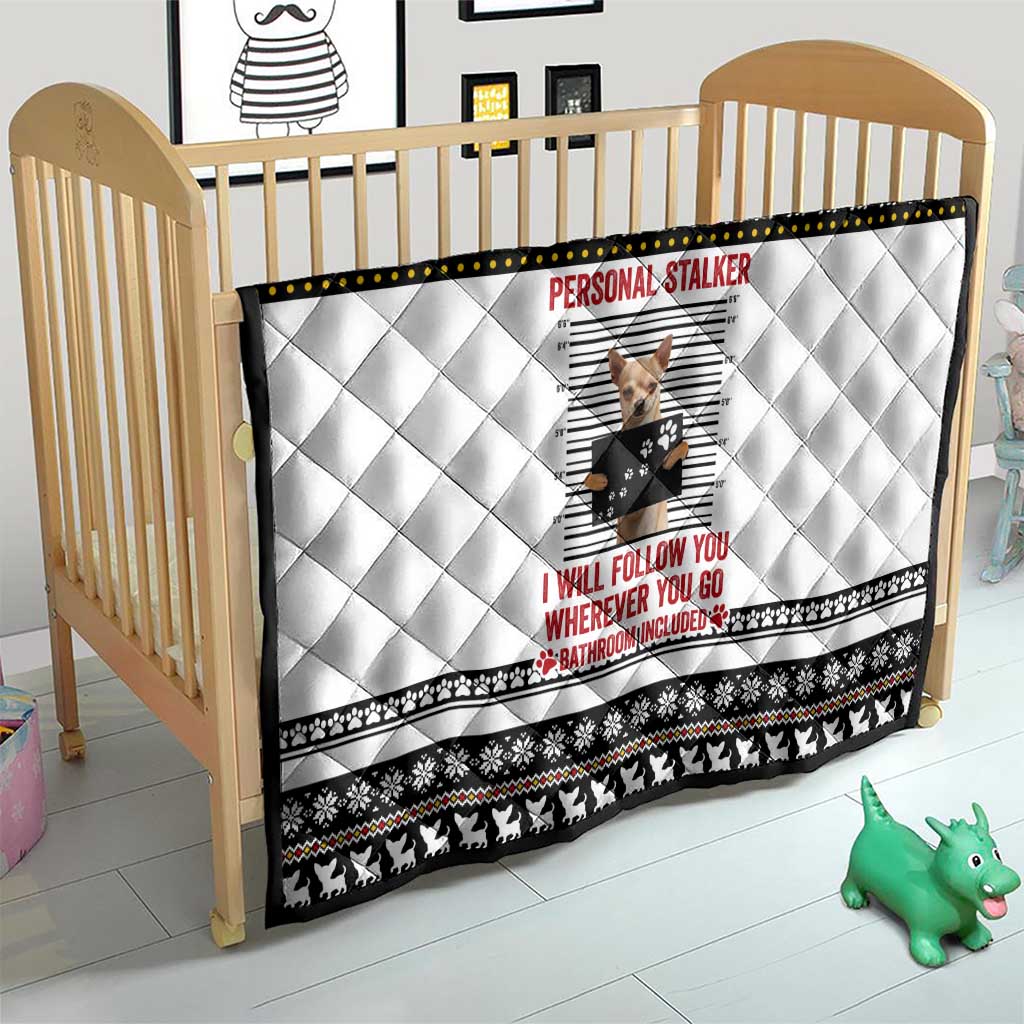 Chihuahua Personal Stalker Christmas Quilt Xmas Holiday Patterns - Wonder Print Shop