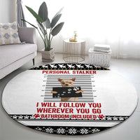 Chihuahua Personal Stalker Christmas Round Carpet Xmas Holiday Patterns - Wonder Print Shop