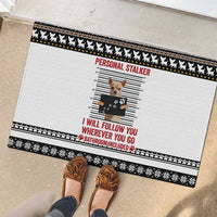 Chihuahua Personal Stalker Christmas Rubber Doormat Xmas Holiday Patterns - Wonder Print Shop