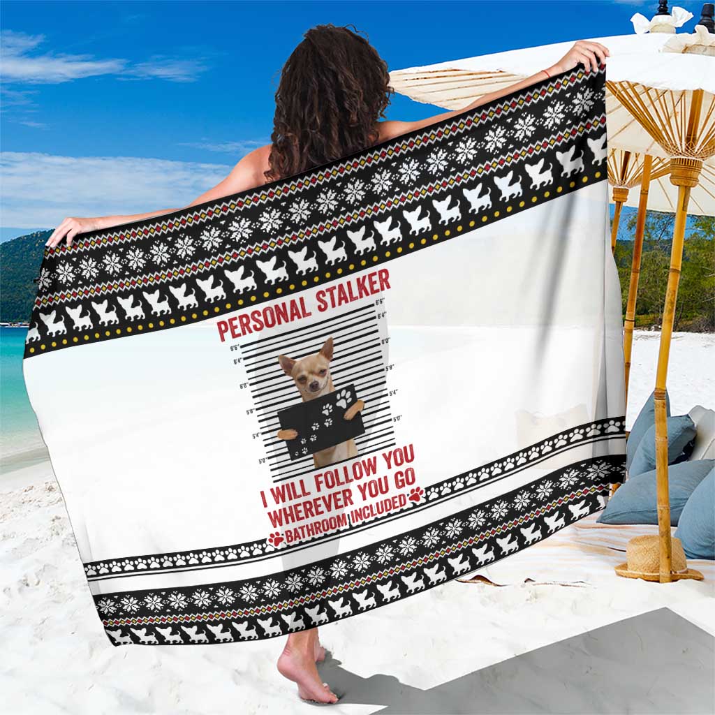 Chihuahua Personal Stalker Christmas Sarong Xmas Holiday Patterns - Wonder Print Shop