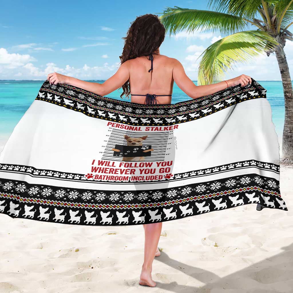 Chihuahua Personal Stalker Christmas Sarong Xmas Holiday Patterns - Wonder Print Shop