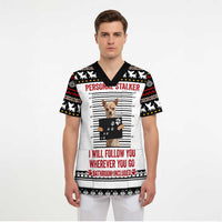 Chihuahua Personal Stalker Christmas Scrub Top Xmas Holiday Patterns - Wonder Print Shop