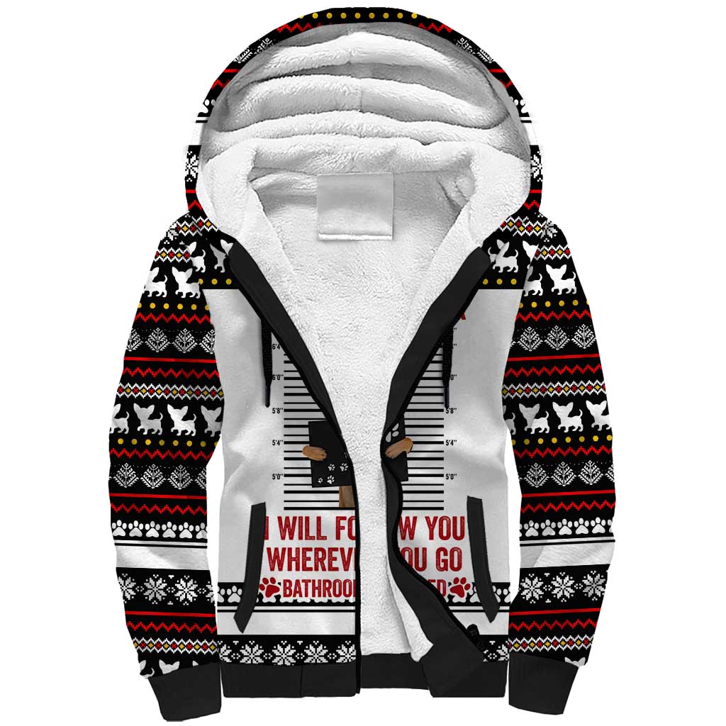 Chihuahua Personal Stalker Christmas Sherpa Hoodie Xmas Holiday Patterns - Wonder Print Shop