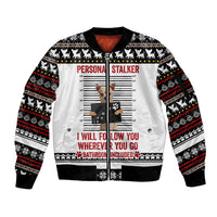 Chihuahua Personal Stalker Christmas Sleeve Zip Bomber Jacket Xmas Holiday Patterns - Wonder Print Shop
