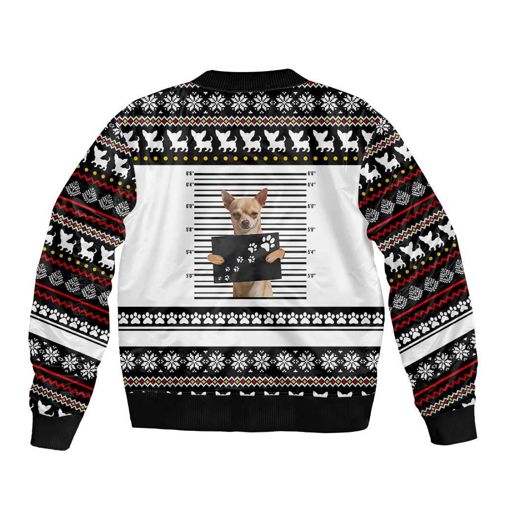 Chihuahua Personal Stalker Christmas Sleeve Zip Bomber Jacket Xmas Holiday Patterns - Wonder Print Shop