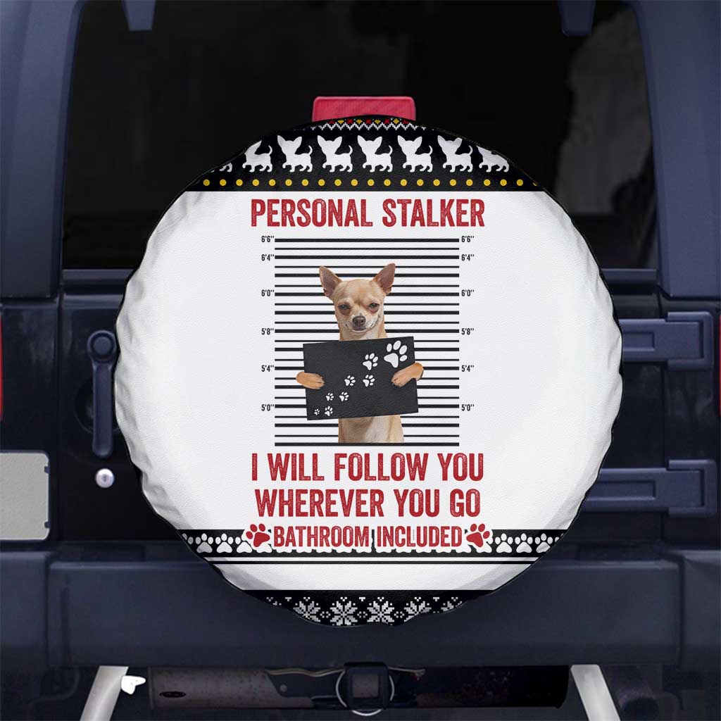 Chihuahua Personal Stalker Christmas Spare Tire Cover Xmas Holiday Patterns - Wonder Print Shop