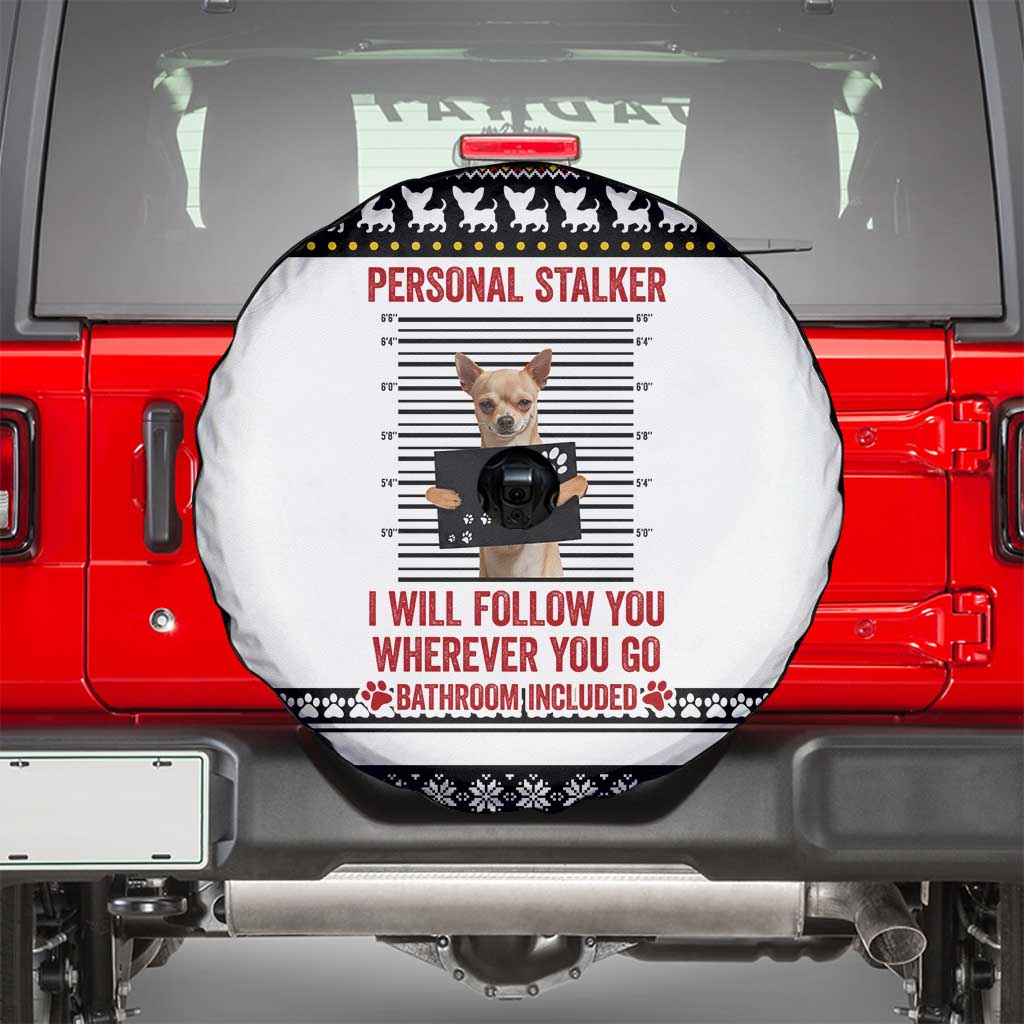 Chihuahua Personal Stalker Christmas Spare Tire Cover Xmas Holiday Patterns - Wonder Print Shop