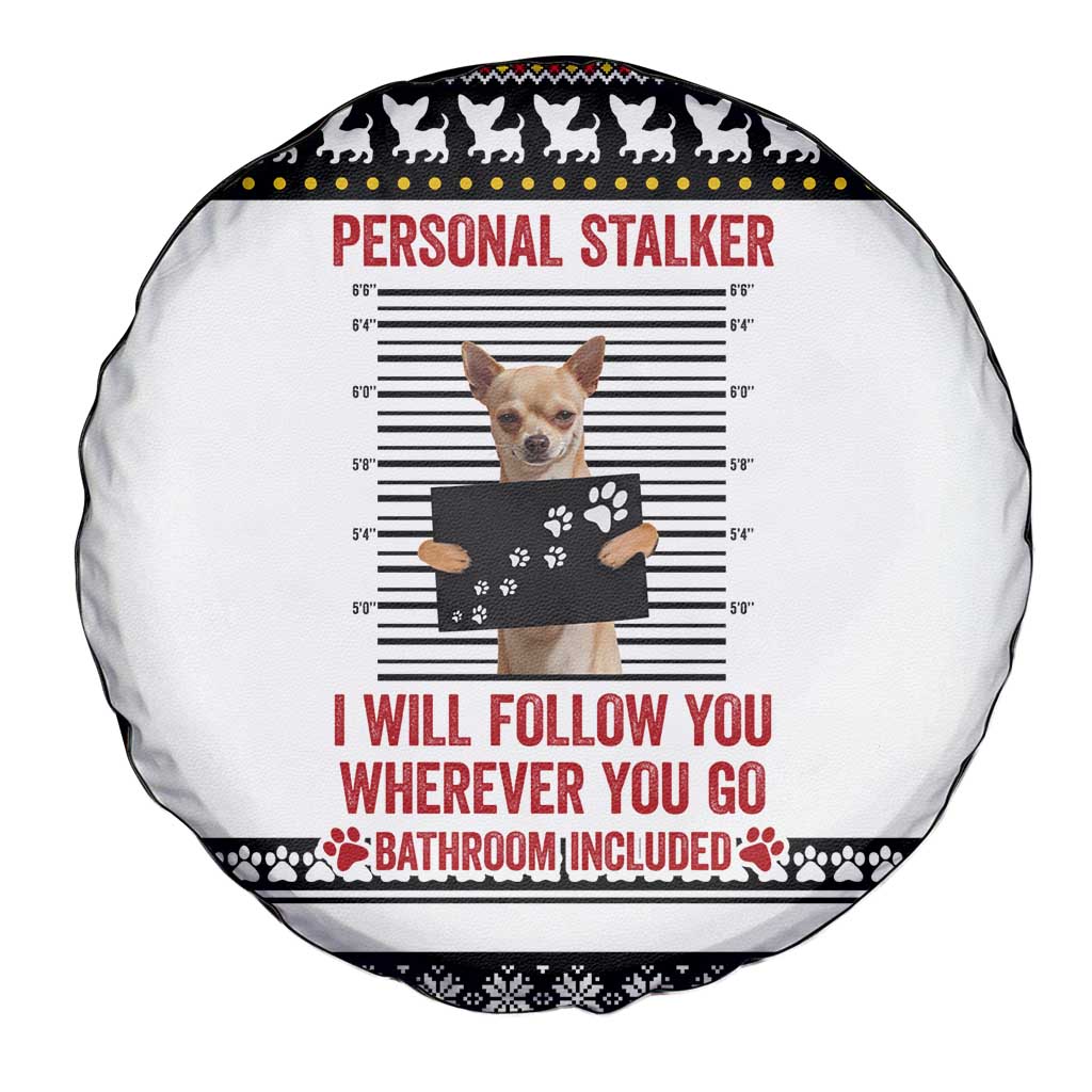 Chihuahua Personal Stalker Christmas Spare Tire Cover Xmas Holiday Patterns - Wonder Print Shop