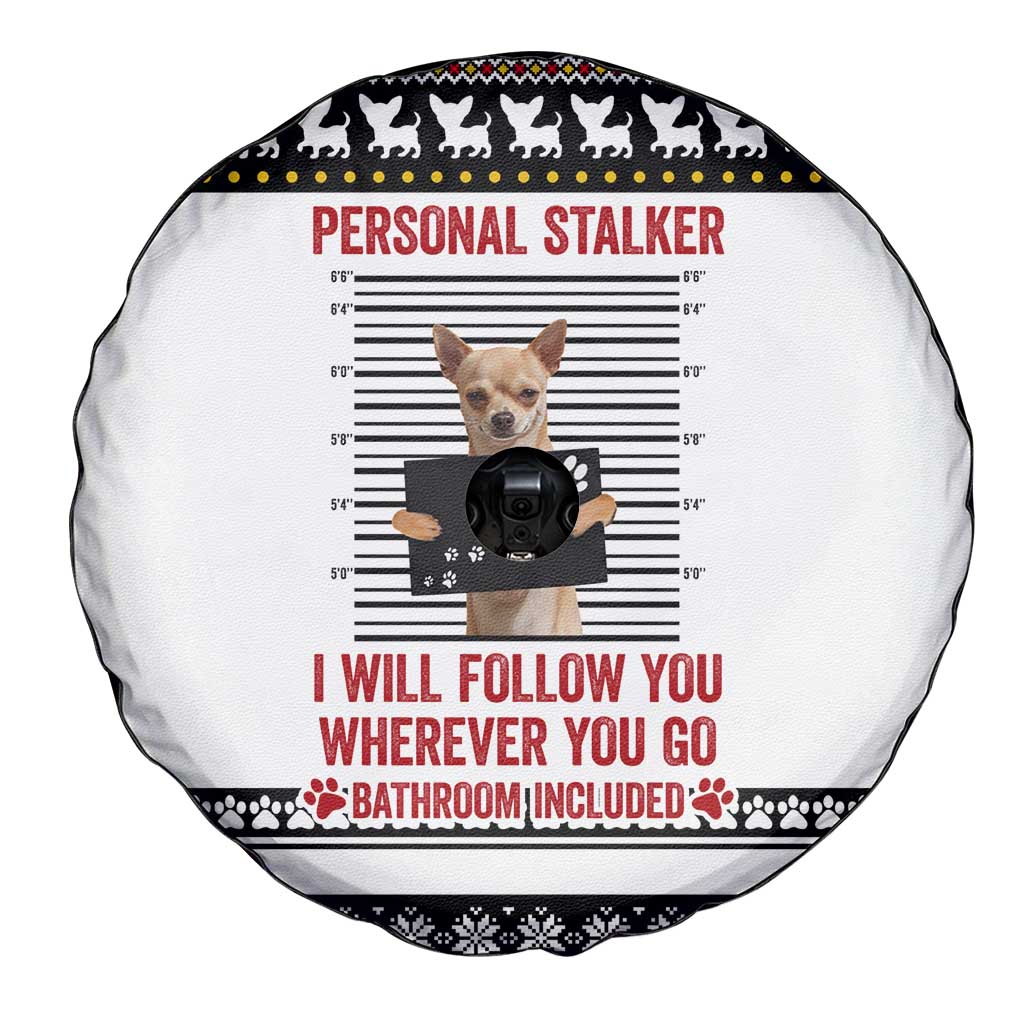 Chihuahua Personal Stalker Christmas Spare Tire Cover Xmas Holiday Patterns - Wonder Print Shop