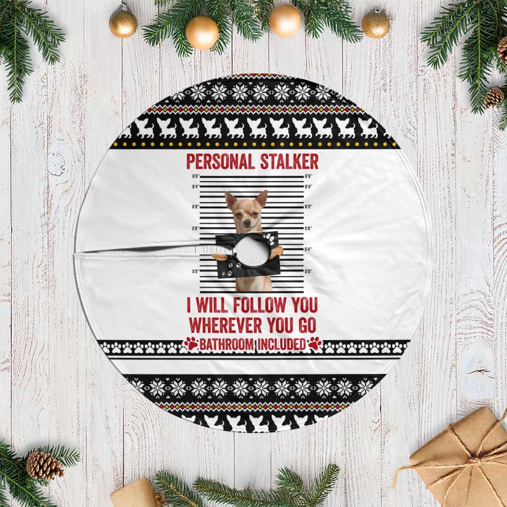 Chihuahua Personal Stalker Christmas Tree Skirt Xmas Holiday Patterns - Wonder Print Shop