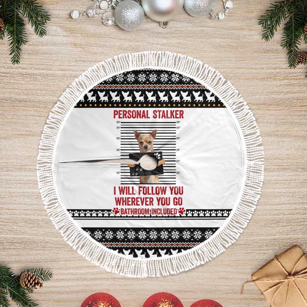 Chihuahua Personal Stalker Christmas Tree Skirt Xmas Holiday Patterns - Wonder Print Shop