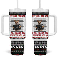 Chihuahua Personal Stalker Christmas Tumbler With Handle Xmas Holiday Patterns - Wonder Print Shop