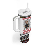 Chihuahua Personal Stalker Christmas Tumbler With Handle Xmas Holiday Patterns - Wonder Print Shop