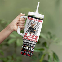 Chihuahua Personal Stalker Christmas Tumbler With Handle Xmas Holiday Patterns - Wonder Print Shop