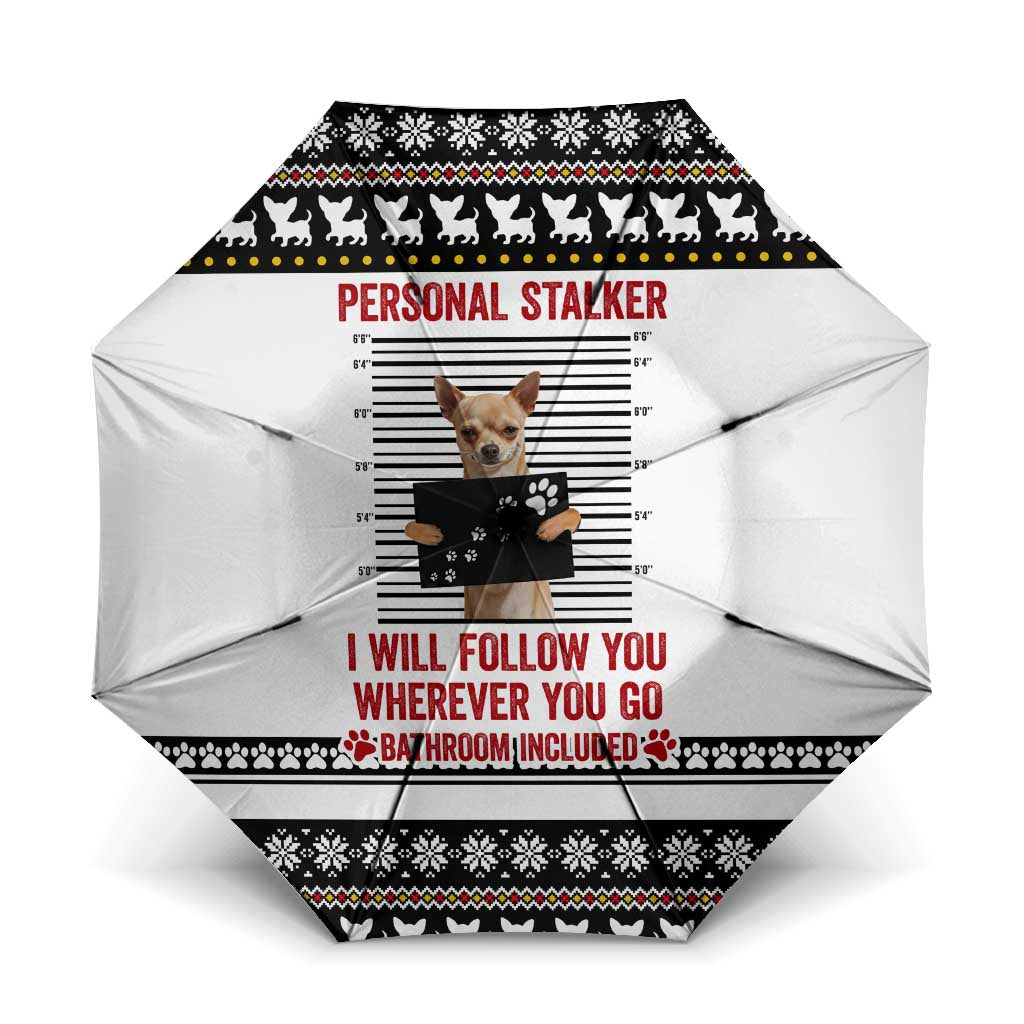 Chihuahua Personal Stalker Christmas Umbrella Xmas Holiday Patterns - Wonder Print Shop