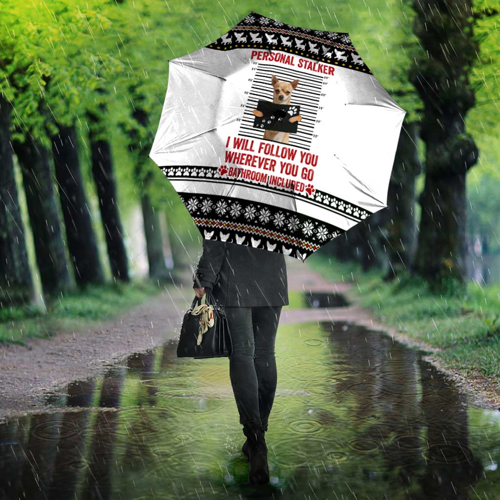 Chihuahua Personal Stalker Christmas Umbrella Xmas Holiday Patterns - Wonder Print Shop