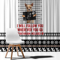 Chihuahua Personal Stalker Christmas Window Curtain Xmas Holiday Patterns - Wonder Print Shop