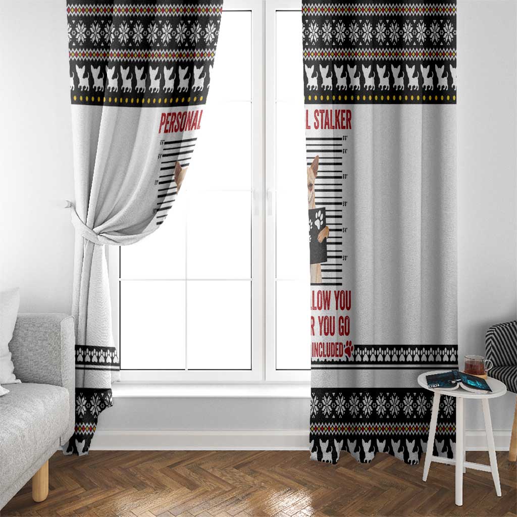 Chihuahua Personal Stalker Christmas Window Curtain Xmas Holiday Patterns - Wonder Print Shop