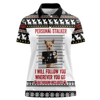Chihuahua Personal Stalker Christmas Women Polo Shirt Xmas Holiday Patterns - Wonder Print Shop