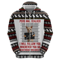 Chihuahua Personal Stalker Christmas Zip Hoodie Xmas Holiday Patterns - Wonder Print Shop
