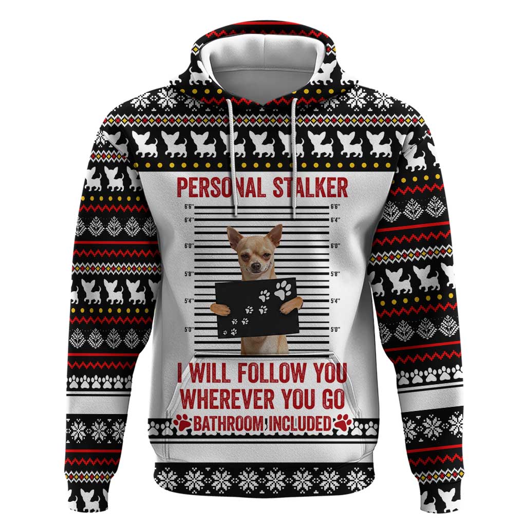 Chihuahua Personal Stalker Christmas Zip Hoodie Xmas Holiday Patterns - Wonder Print Shop