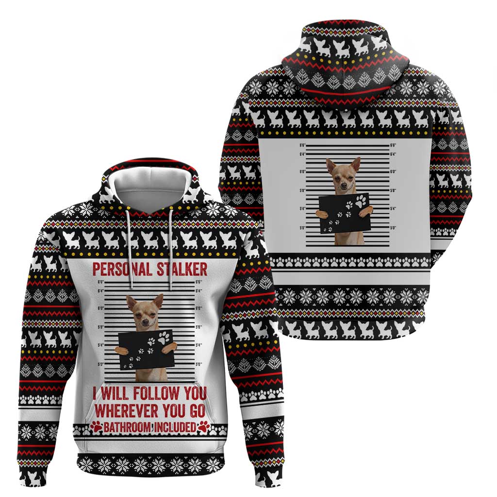Chihuahua Personal Stalker Christmas Zip Hoodie Xmas Holiday Patterns - Wonder Print Shop