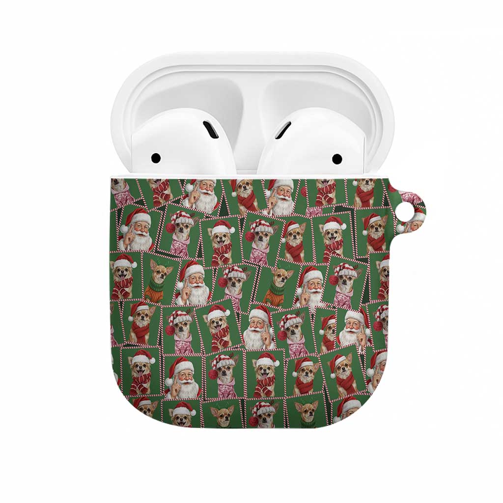 Chihuahua Santa Clau Christmas AirPods Case Xmas Holiday Patterns - Wonder Print Shop