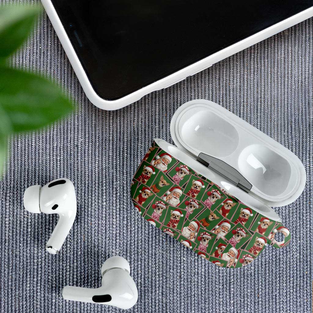 Chihuahua Santa Clau Christmas AirPods Case Xmas Holiday Patterns - Wonder Print Shop