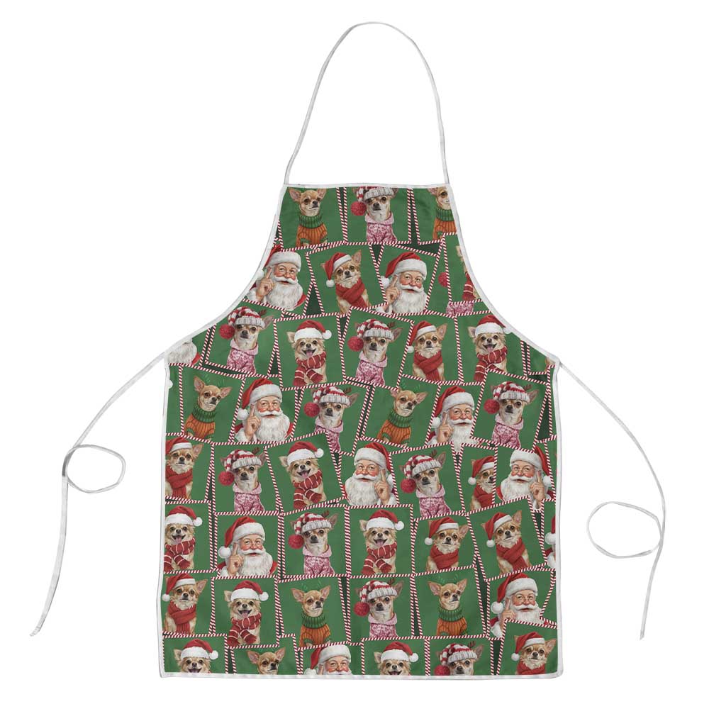 Chihuahua Santa Clau Christmas Apron Xmas Holiday Patterns - Wonder Print Shop