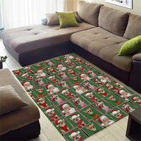 Chihuahua Santa Clau Christmas Area Rug Xmas Holiday Patterns - Wonder Print Shop