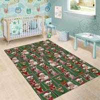 Chihuahua Santa Clau Christmas Area Rug Xmas Holiday Patterns - Wonder Print Shop