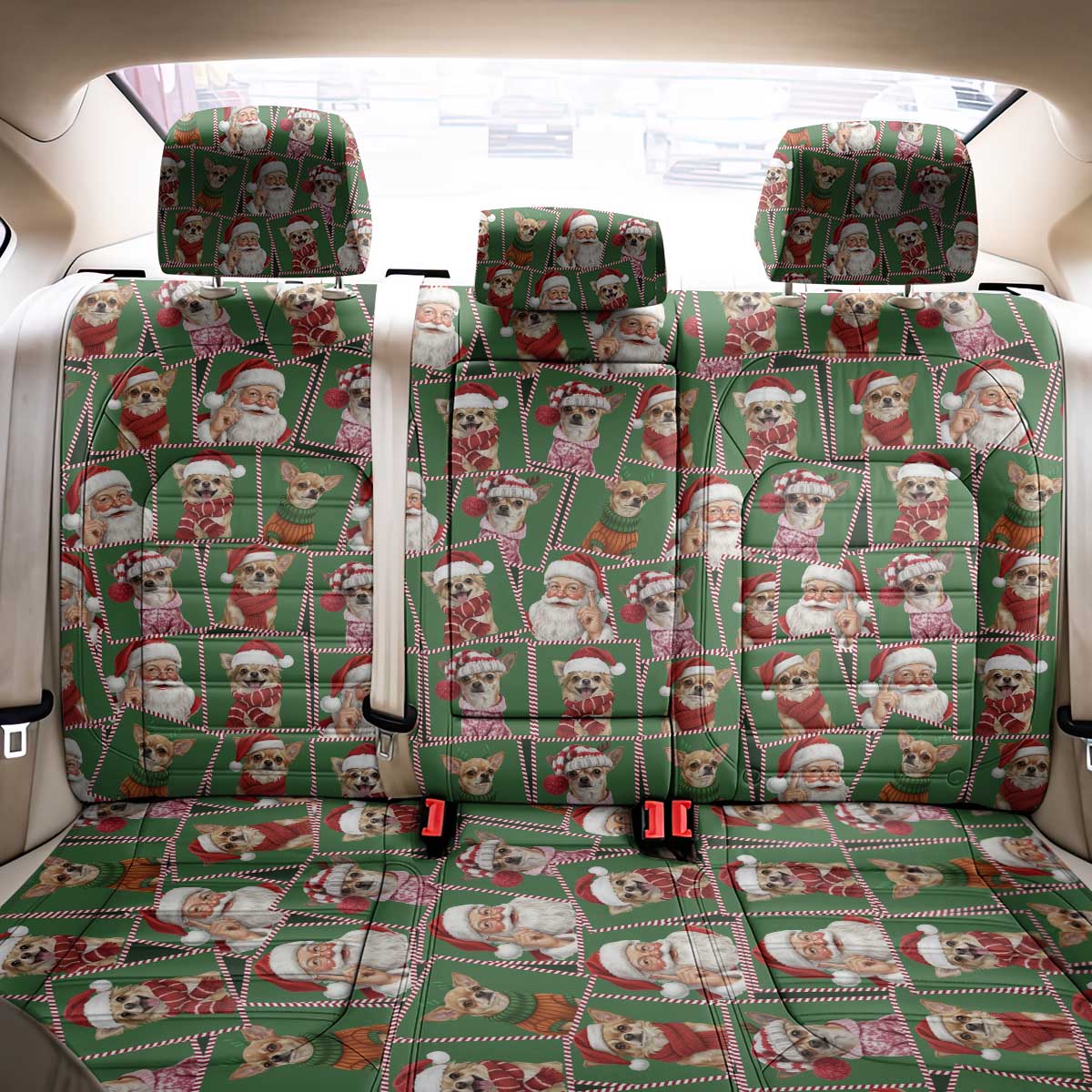 Chihuahua Santa Clau Christmas Back Car Seat Cover Xmas Holiday Patterns - Wonder Print Shop