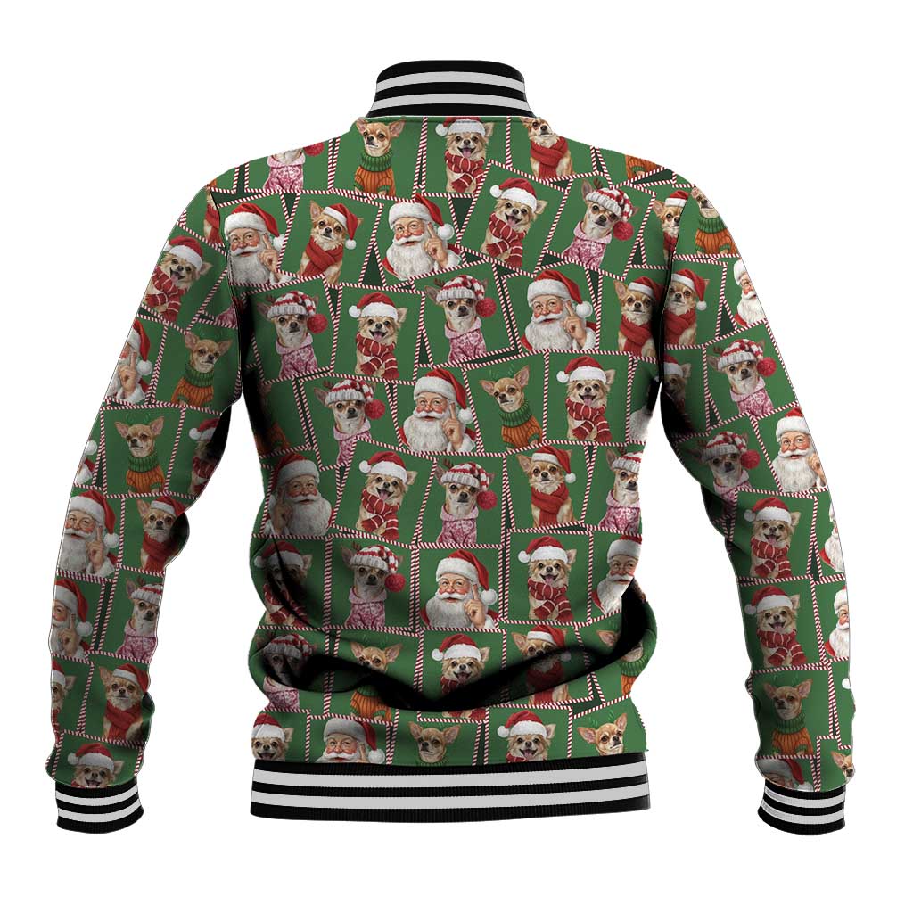 Chihuahua Santa Clau Christmas Baseball Jacket Xmas Holiday Patterns - Wonder Print Shop