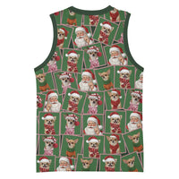 Chihuahua Santa Clau Christmas Basketball Jersey Xmas Holiday Patterns - Wonder Print Shop