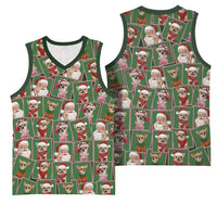 Chihuahua Santa Clau Christmas Basketball Jersey Xmas Holiday Patterns - Wonder Print Shop