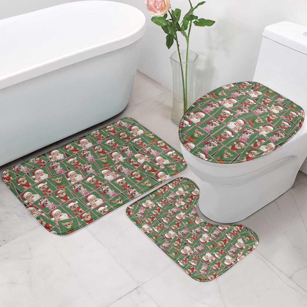 Chihuahua Santa Clau Christmas Bathroom Set Xmas Holiday Patterns - Wonder Print Shop