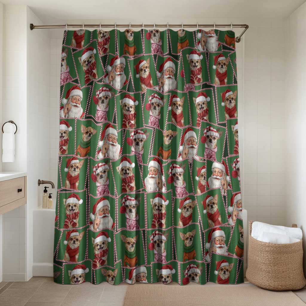 Chihuahua Santa Clau Christmas Bathroom Set Xmas Holiday Patterns - Wonder Print Shop