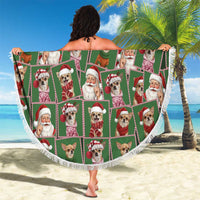 Chihuahua Santa Clau Christmas Beach Blanket Xmas Holiday Patterns - Wonder Print Shop