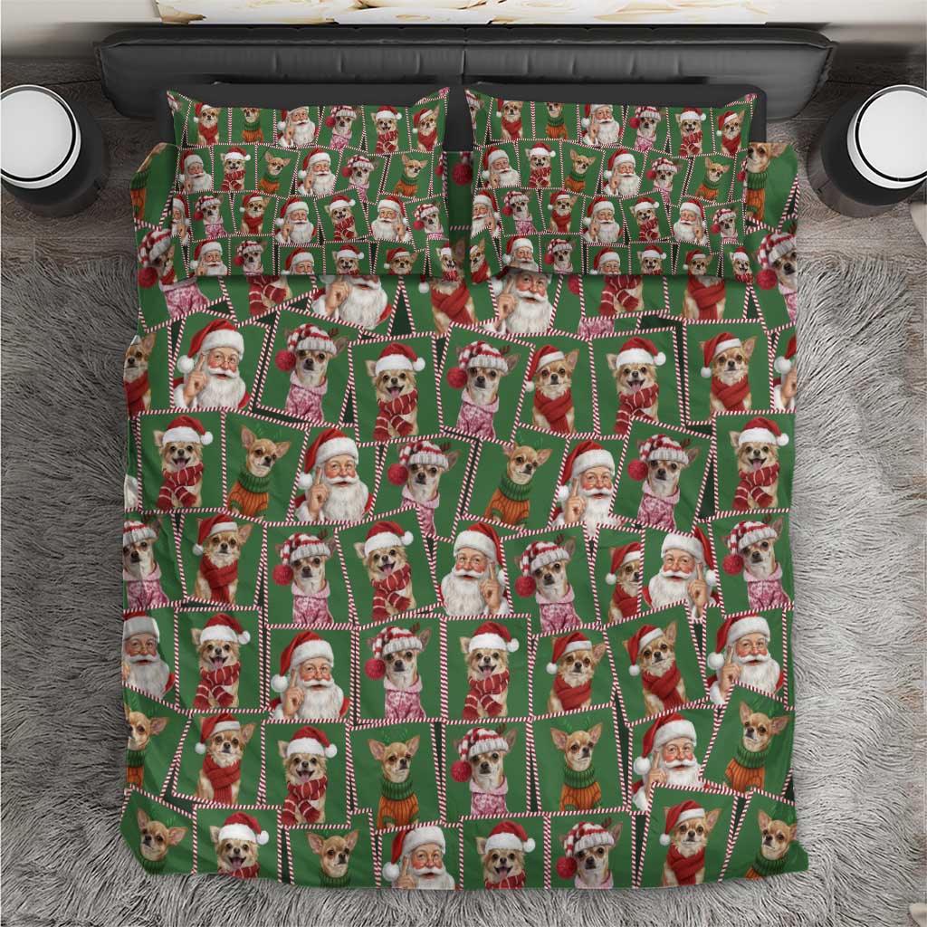Chihuahua Santa Clau Christmas Bedding Set Xmas Holiday Patterns - Wonder Print Shop
