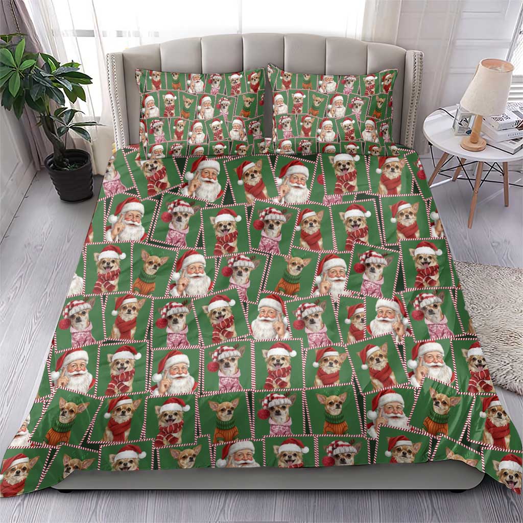 Chihuahua Santa Clau Christmas Bedding Set Xmas Holiday Patterns - Wonder Print Shop
