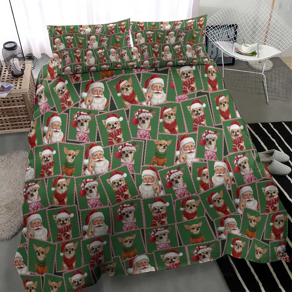 Chihuahua Santa Clau Christmas Bedding Set Xmas Holiday Patterns - Wonder Print Shop
