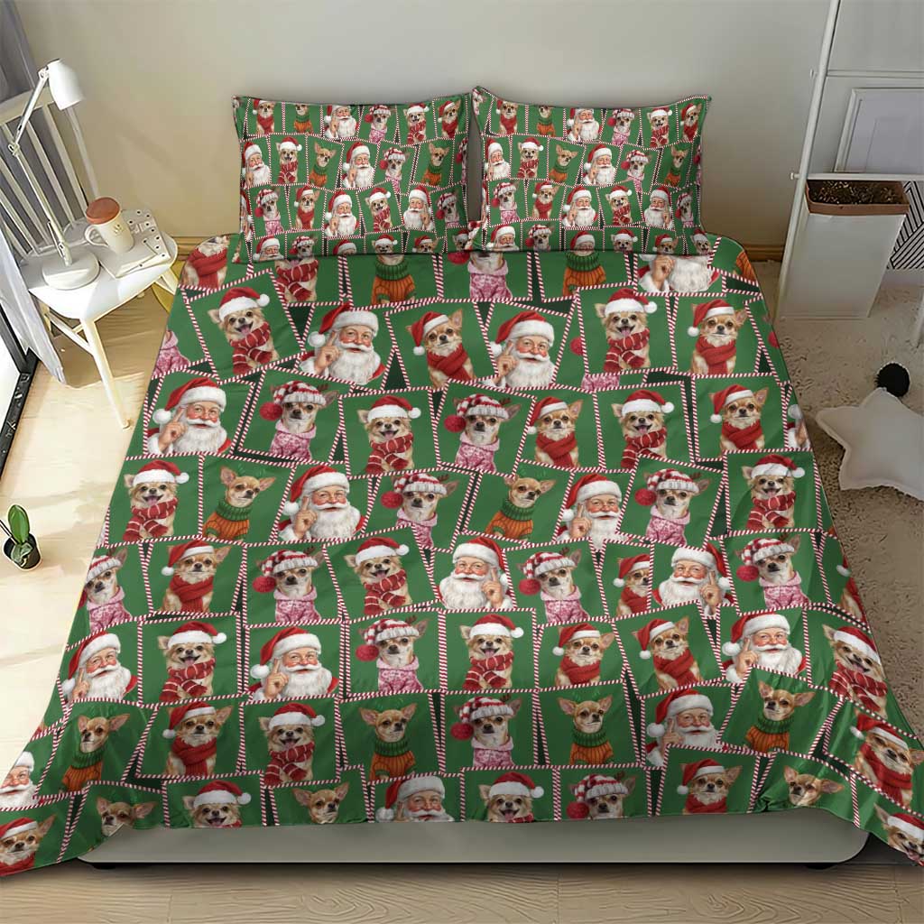 Chihuahua Santa Clau Christmas Bedding Set Xmas Holiday Patterns - Wonder Print Shop