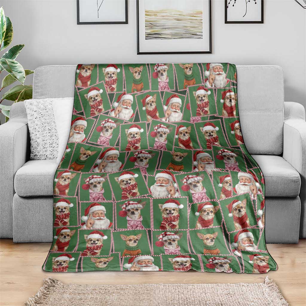 Chihuahua Santa Clau Christmas Blanket Xmas Holiday Patterns - Wonder Print Shop