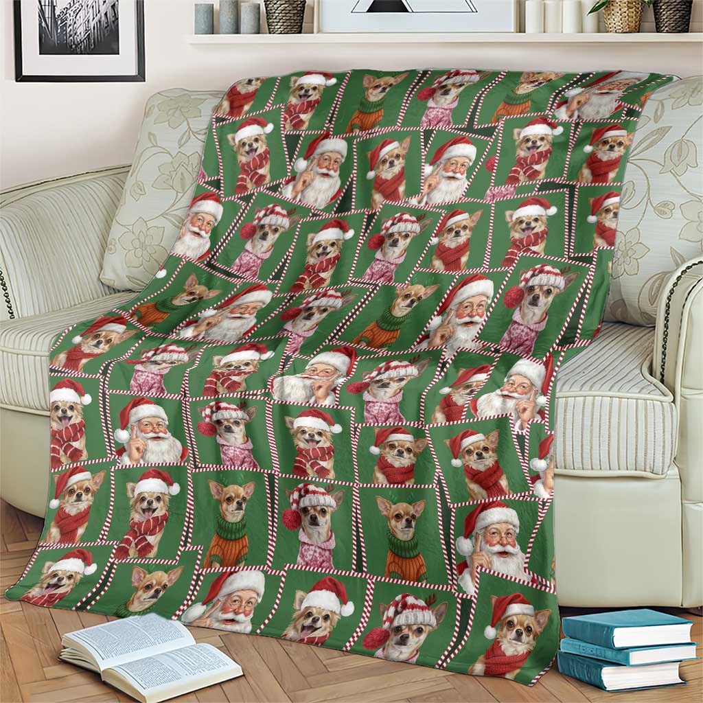 Chihuahua Santa Clau Christmas Blanket Xmas Holiday Patterns - Wonder Print Shop