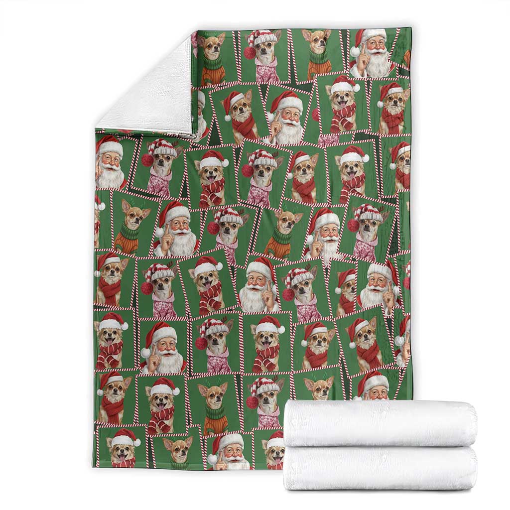 Chihuahua Santa Clau Christmas Blanket Xmas Holiday Patterns - Wonder Print Shop