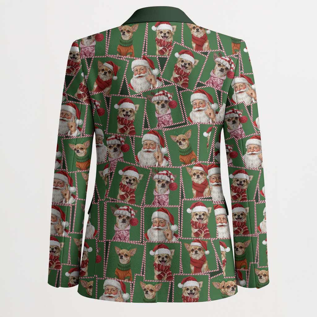 Chihuahua Santa Clau Christmas Blazer Xmas Holiday Patterns - Wonder Print Shop