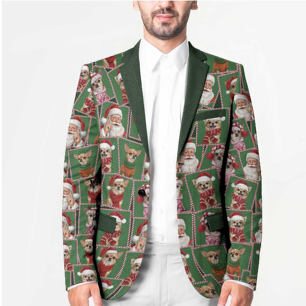 Chihuahua Santa Clau Christmas Blazer Xmas Holiday Patterns - Wonder Print Shop